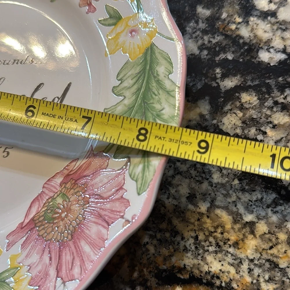 Coventry Floral Scripture Plate porcelain-‎ Pink, Yellow, Green